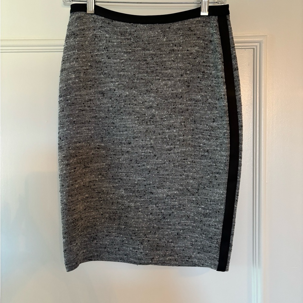 Calvin Klein Gray and Black Pencil Skirt Knee-Length